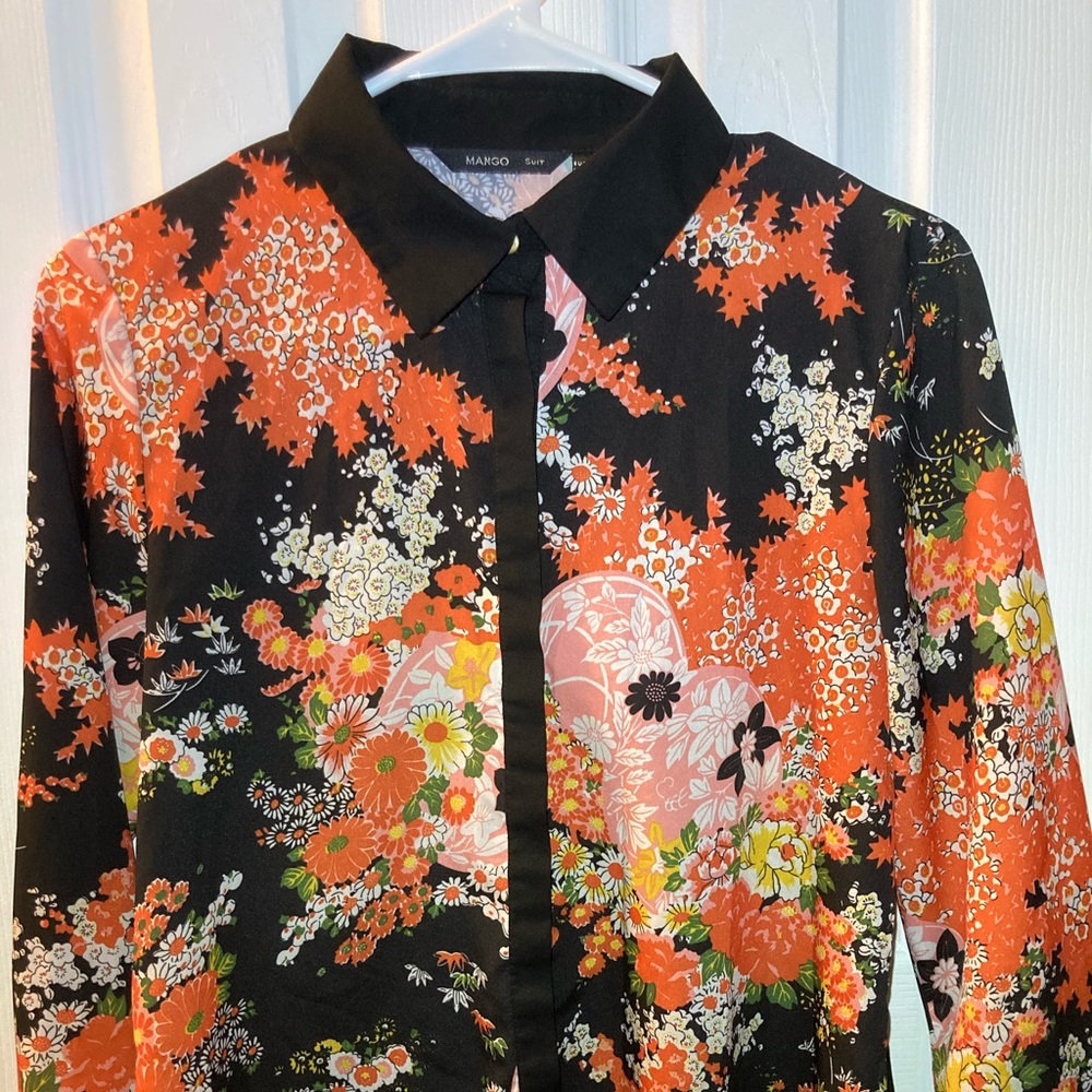 Mango Suit Button Down Top